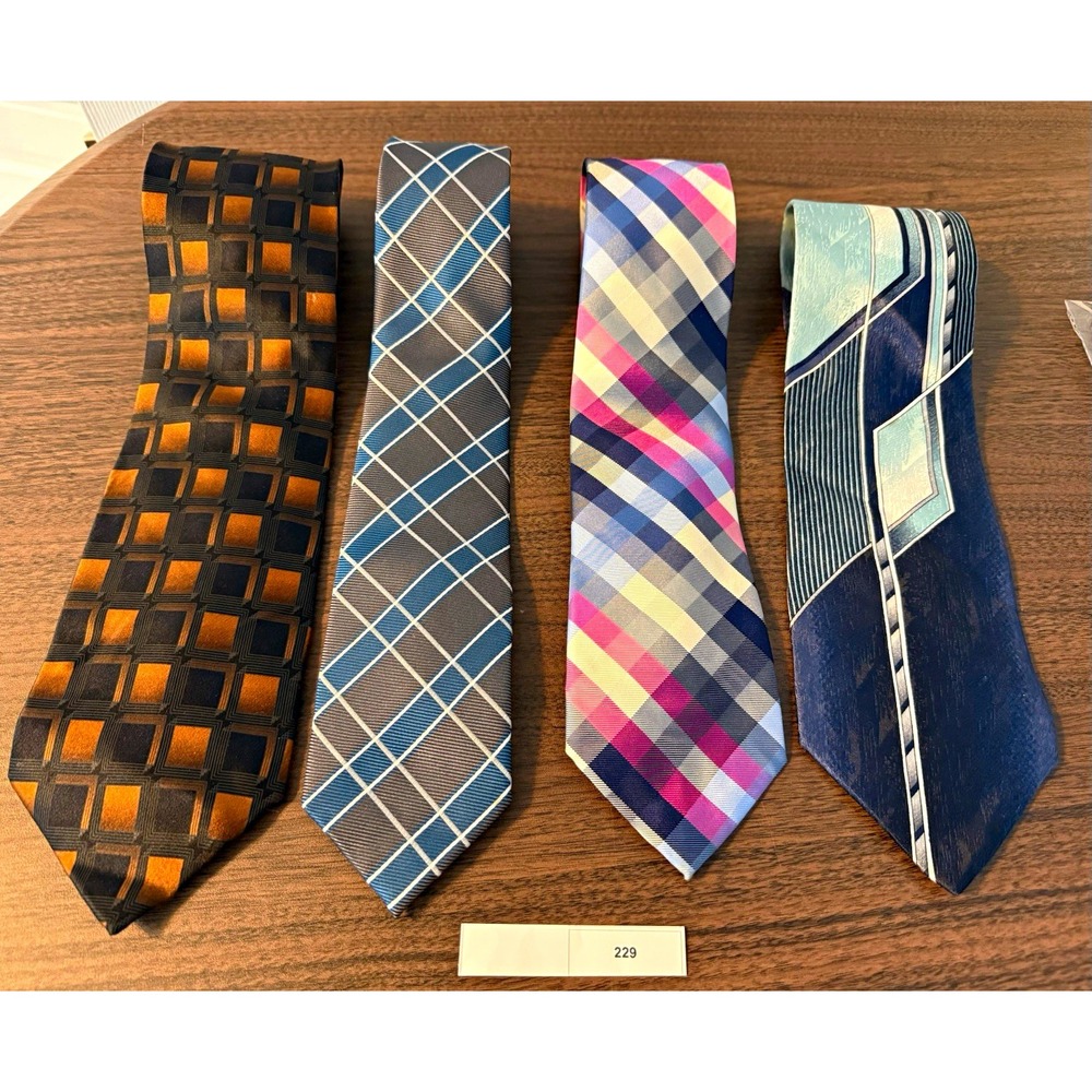 Croft & Barrow Versa David Taylor Lot 4 Men's Ties Plaid Check Multicolor